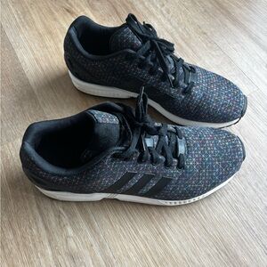 Adidas Mens Black Multicolor Pattern Sneakers